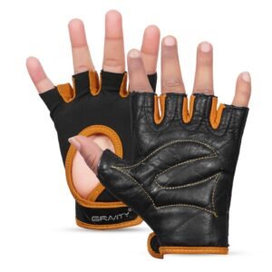 Orange Leather Gym Glove